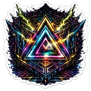 Artwork thumbnail, Abstract Triple Triangle Geometry Matrix Shield Block by RiteshCenter
