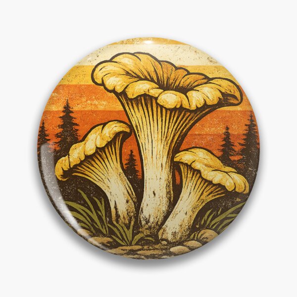 Item preview, Vintage Chanterelle Mushrooms Retro Sunset | Forest Foraging Nature T-Shirt & Sticker designed and sold by Baza-nowosci.