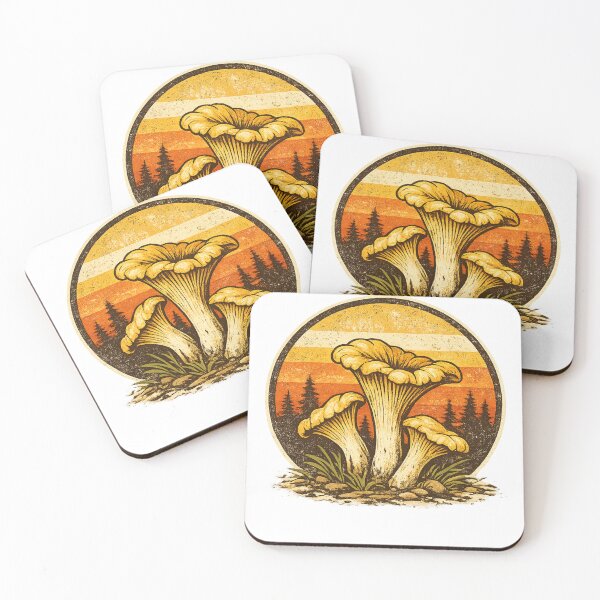 Item preview, Vintage Chanterelle Mushrooms Retro Sunset | Forest Foraging Nature T-Shirt & Sticker designed and sold by Baza-nowosci.