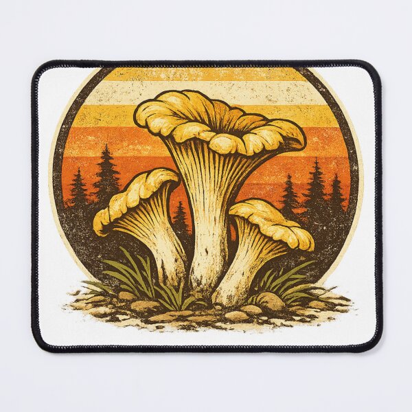 Item preview, Vintage Chanterelle Mushrooms Retro Sunset | Forest Foraging Nature T-Shirt & Sticker designed and sold by Baza-nowosci.