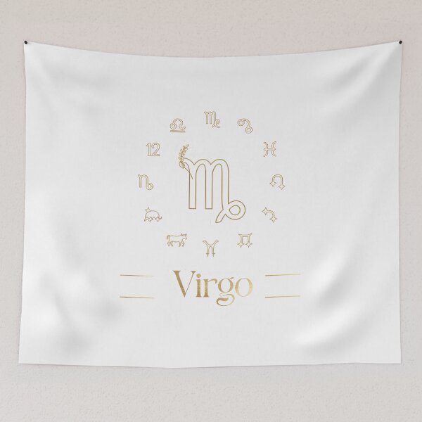 Item preview, Virgo Gold Minimal All Zodiac Signs Elegant Line Art designed and sold by Zodiac Celestial Art.