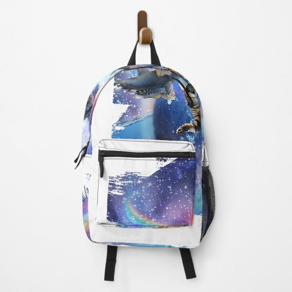 Item preview, Rainbow Galaxy Cat Riding Shark in Space T-Shirt designed and sold by DArtfulStudio.