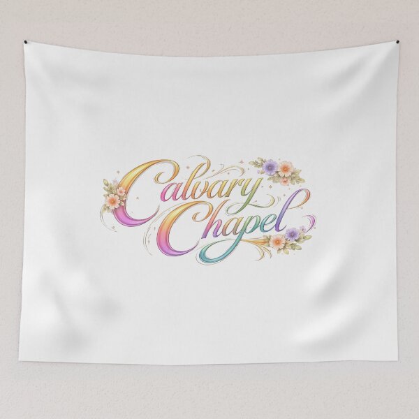 Item preview, Calvary Chapel | Elegant Floral Gradient Script designed and sold by Jen.Lou.