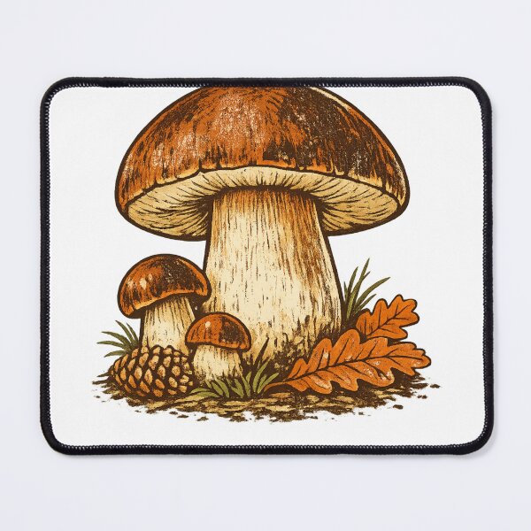 Item preview, Vintage Porcini Mushroom Botanical Illustration | Retro Forest Forager Nature T-Shirt & Sticker designed and sold by Baza-nowosci.