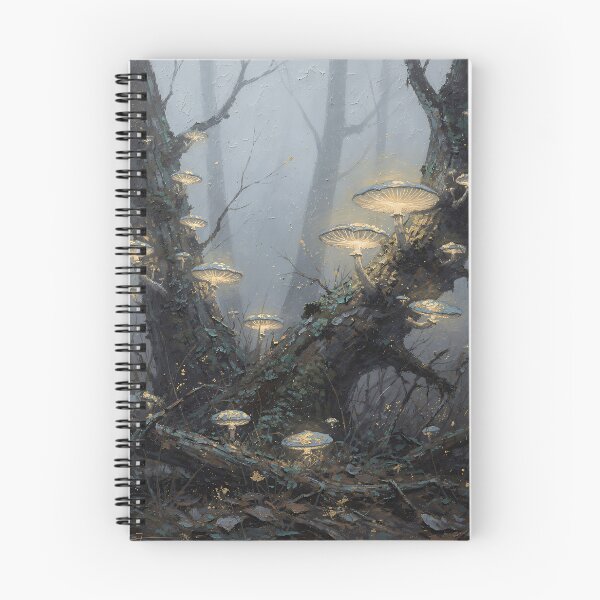 Item preview, Enchanted Cottagecore Glowing Mushroom Forest Mystical Woodland Nature Art designed and sold by cr6zym1nd.
