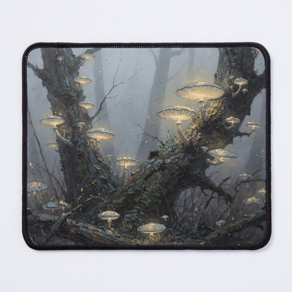 Item preview, Enchanted Cottagecore Glowing Mushroom Forest Mystical Woodland Nature Art designed and sold by cr6zym1nd.