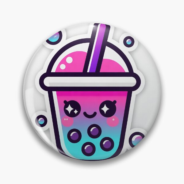 Item preview, Kawaii Bubble Tea Cup Logo | Cute Cartoon Drink Sticker Design designed and sold by 80/20 Studio.