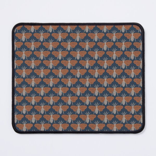 Item preview, Folk Art Moths Midnight Blue Halloween Pattern designed and sold by DColourMuse.