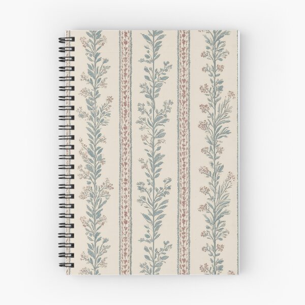 Item preview, Floral Stripe Fabric Blue Terracotta Regency Garden designed and sold by BestVarieties.