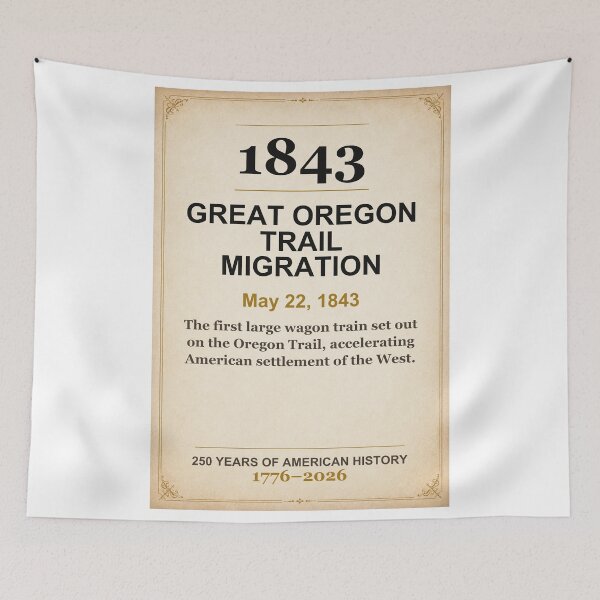 Item preview, America 250 | Great Oregon Trail Migration | 1843 designed and sold by ariksworld.