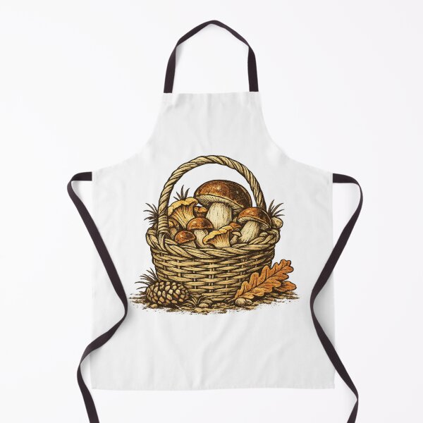 Item preview, Vintage Wild Mushroom Basket | Rustic Forest Foraging Botanical Illustration designed and sold by Baza-nowosci.