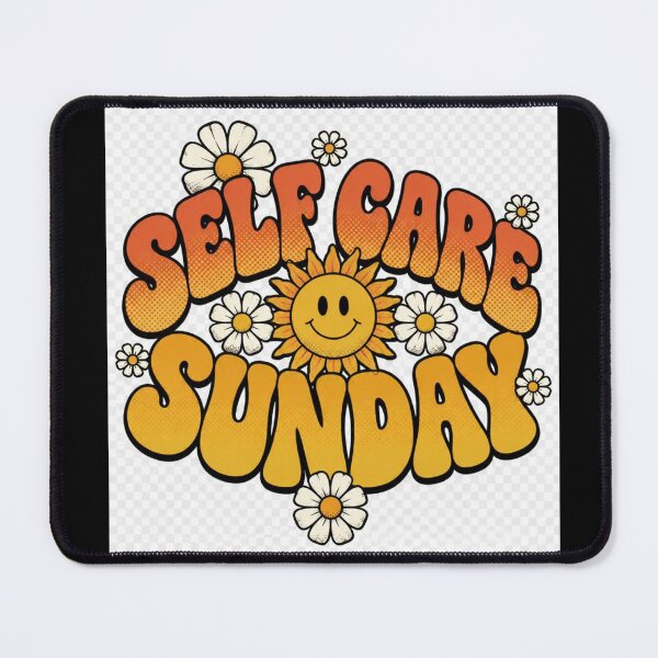 Item preview, Self Care Sunday Retro Sunflower Smiley Daisy Floral Graphic | Groovy 70s Vintage Mental Health Positive Vibes T-Shirt Design designed and sold by GloboStyle Design .