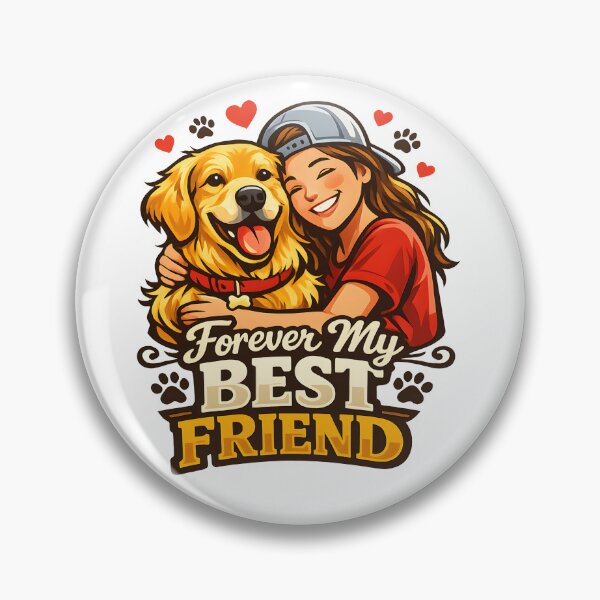 Item preview, Forever My Best Friend Golden Retriever Sticker  designed and sold by Sahil Randhawa.