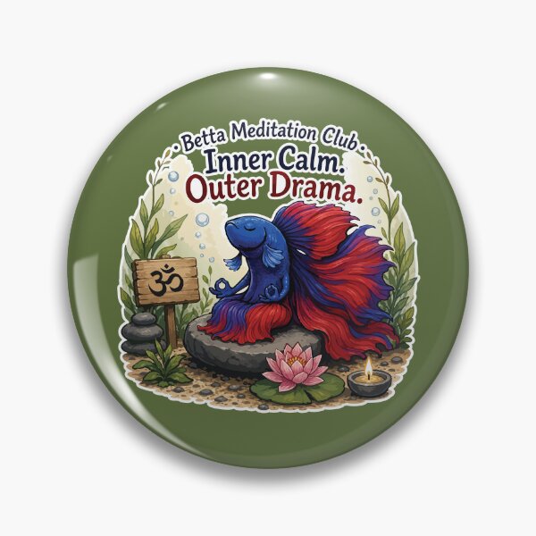 Item preview, Funny Betta Meditation Club Inner Calm Aquarium designed and sold by SimplePoDesign.