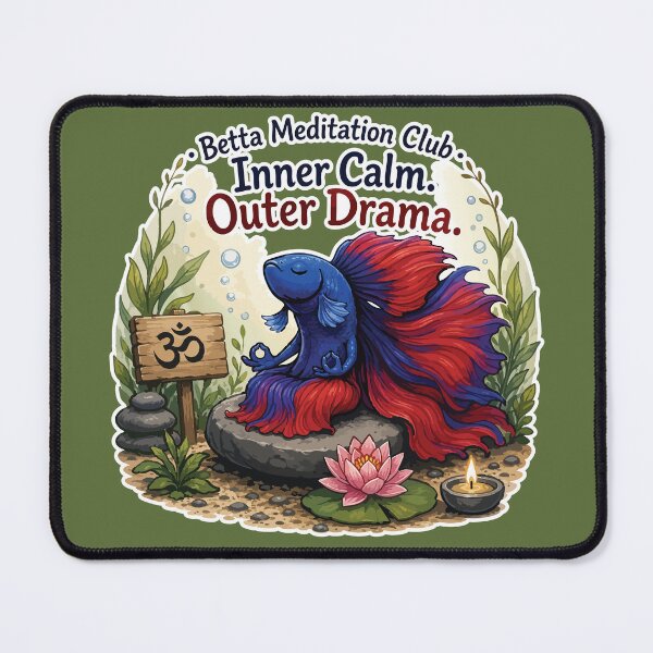 Item preview, Funny Betta Meditation Club Inner Calm Aquarium designed and sold by SimplePoDesign.