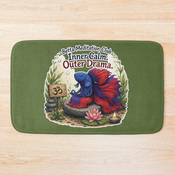 Item preview, Funny Betta Meditation Club Inner Calm Aquarium designed and sold by SimplePoDesign.