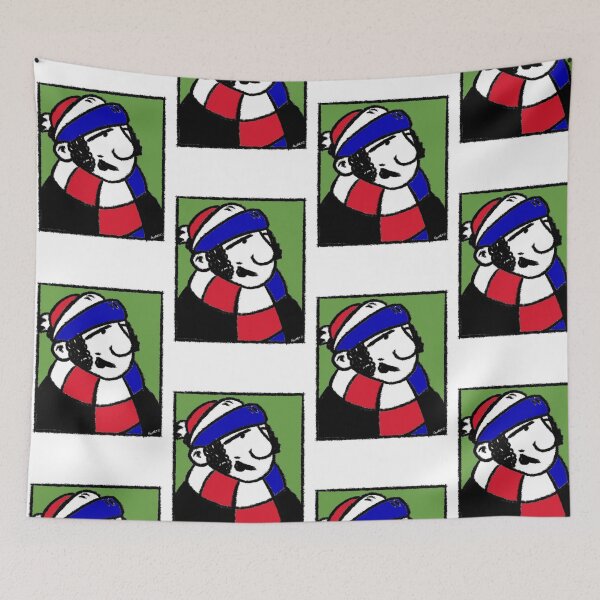 Item preview, Classic Football Fan Illustration | Retro Terrace Supporter | Red, White & Blue Scarf - Pop Art designed and sold by GWARTGB.
