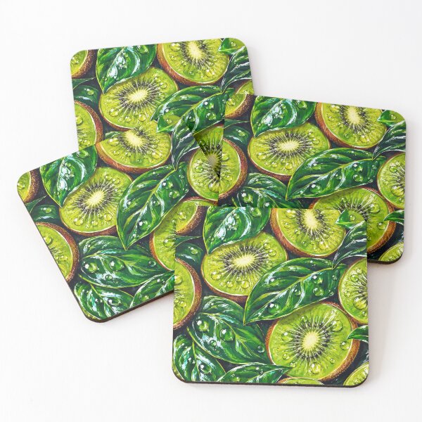 Item preview, Kiwi Fruit Slice Pattern Juicy Green Print designed and sold by DjFreeq.