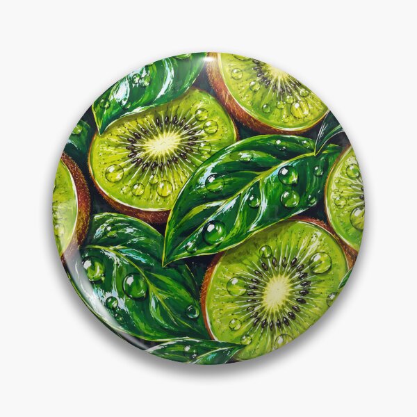 Item preview, Kiwi Fruit Slice Pattern Juicy Green Print designed and sold by DjFreeq.