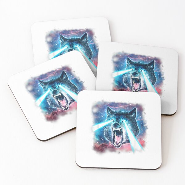 Item preview, Scary White Wolf in Space Lasers Realistic Animal Print T-Shirt designed and sold by KTY-NUSS.