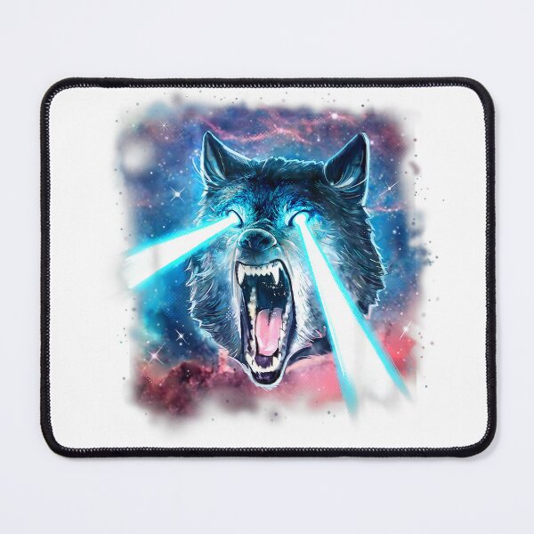 Item preview, Scary White Wolf in Space Lasers Realistic Animal Print T-Shirt designed and sold by KTY-NUSS.