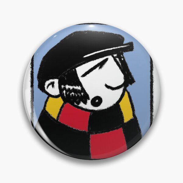 Item preview, Classic Football Fan Illustration | Retro Terrace Supporter | Red, Yellow & Black Scarf - Pop Art designed and sold by GWARTGB.