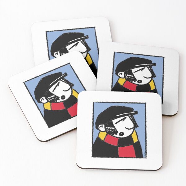 Item preview, Classic Football Fan Illustration | Retro Terrace Supporter | Red, Yellow & Black Scarf - Pop Art designed and sold by GWARTGB.