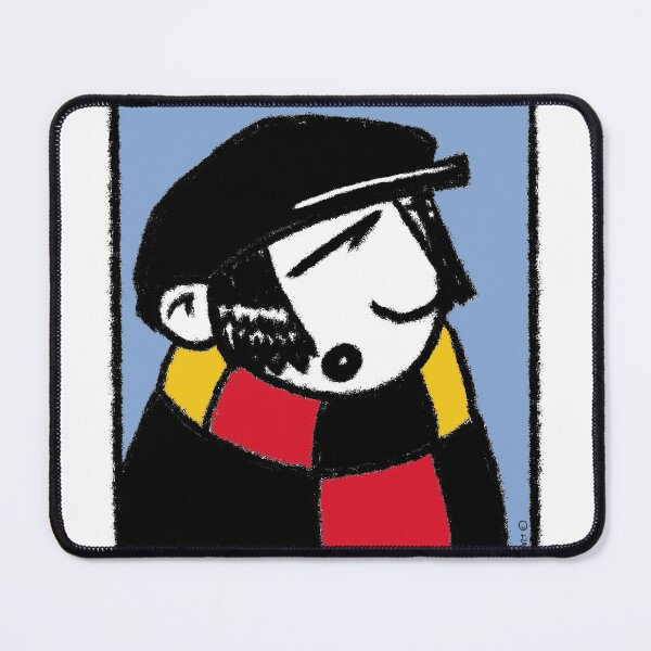 Item preview, Classic Football Fan Illustration | Retro Terrace Supporter | Red, Yellow & Black Scarf - Pop Art designed and sold by GWARTGB.