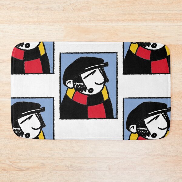 Item preview, Classic Football Fan Illustration | Retro Terrace Supporter | Red, Yellow & Black Scarf - Pop Art designed and sold by GWARTGB.