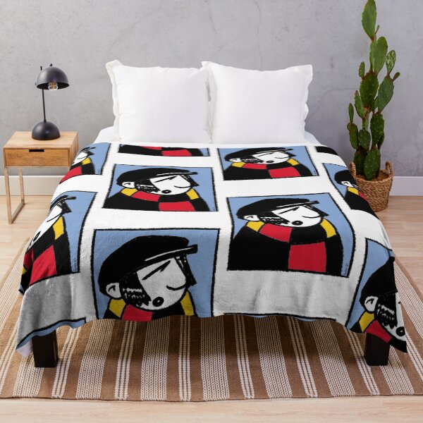 Item preview, Classic Football Fan Illustration | Retro Terrace Supporter | Red, Yellow & Black Scarf - Pop Art designed and sold by GWARTGB.
