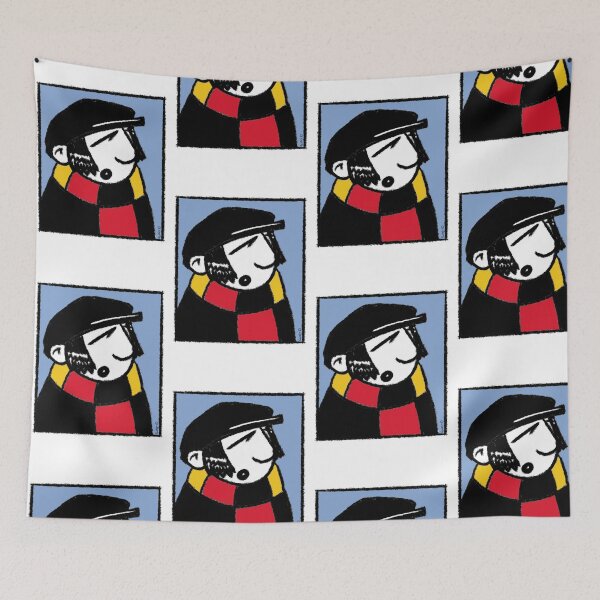Item preview, Classic Football Fan Illustration | Retro Terrace Supporter | Red, Yellow & Black Scarf - Pop Art designed and sold by GWARTGB.