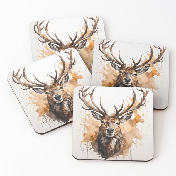 Item preview, Majestic Stag Deer Watercolor Painting designed and sold by RawNaturePrints.