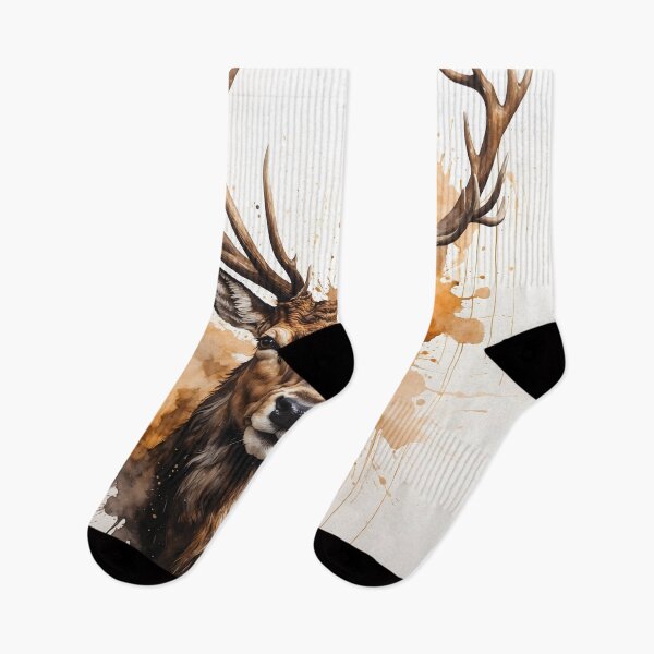 Item preview, Majestic Stag Deer Watercolor Painting designed and sold by RawNaturePrints.