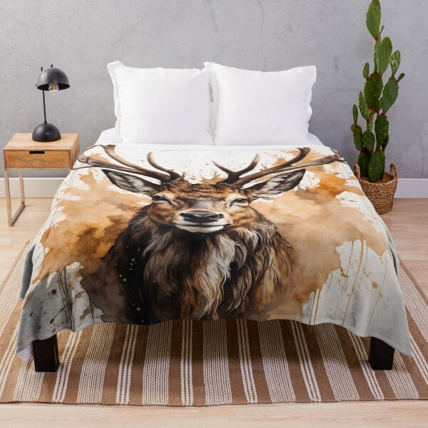 Item preview, Majestic Stag Deer Watercolor Painting designed and sold by RawNaturePrints.