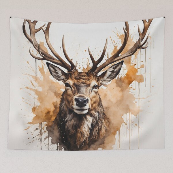 Item preview, Majestic Stag Deer Watercolor Painting designed and sold by RawNaturePrints.