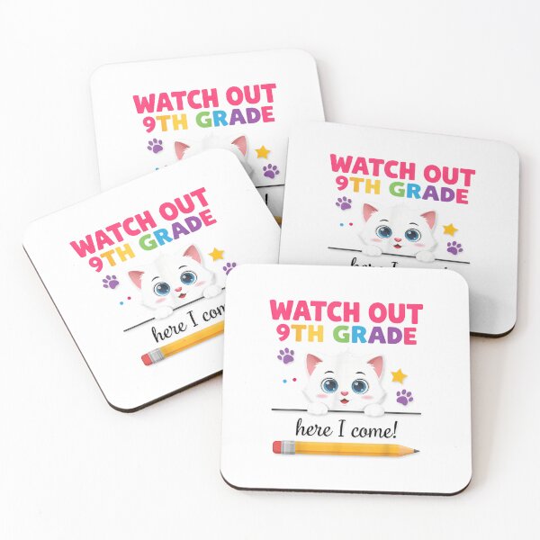 Item preview, Watch Out 9th Grade Here I Come Cute Cat Back to School First Day Freshman Student Girls Teacher Gift designed and sold by kiralynstration.