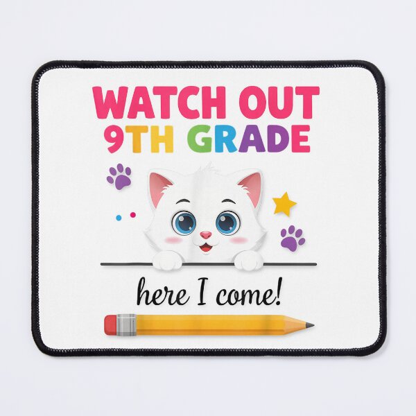 Item preview, Watch Out 9th Grade Here I Come Cute Cat Back to School First Day Freshman Student Girls Teacher Gift designed and sold by kiralynstration.