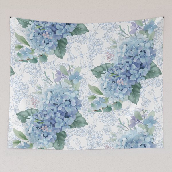 Item preview, Blue Hydrangea | Elegant Hortensia Floral Print | Farmhouse Cottage Decor | Vintage Blue Flowers designed and sold by PureHopeStudio.