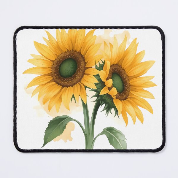 Item preview, Sunflower Duo Watercolor Painting designed and sold by RawNaturePrints.