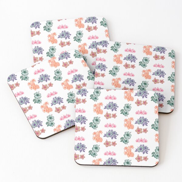 Item preview, Tropical Hibiscus Flowers & Surf Sign Illustration Set designed and sold by DonnaRaine.