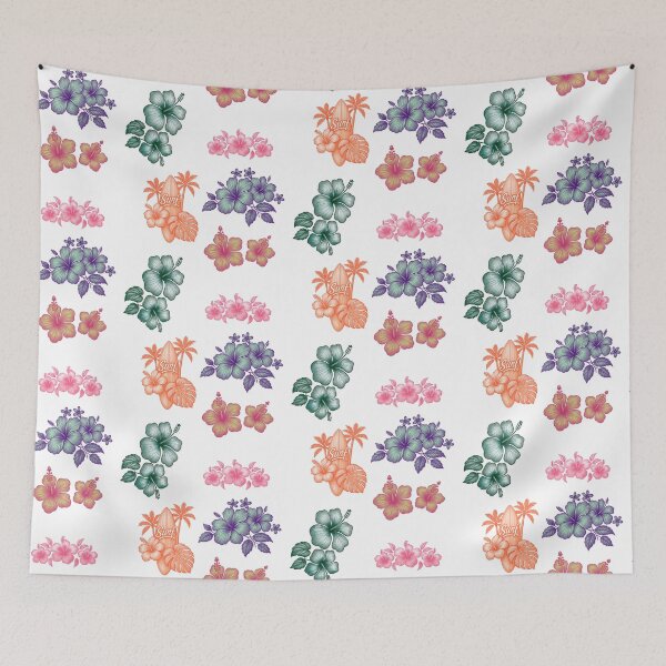Item preview, Tropical Hibiscus Flowers & Surf Sign Illustration Set designed and sold by DonnaRaine.