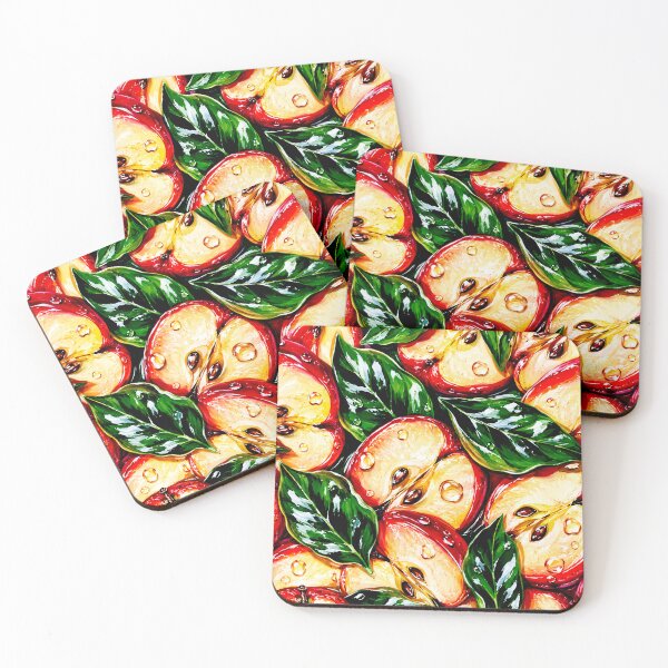 Item preview, Juicy Red Apple Slice Pattern Fresh Fruit Print designed and sold by DjFreeq.