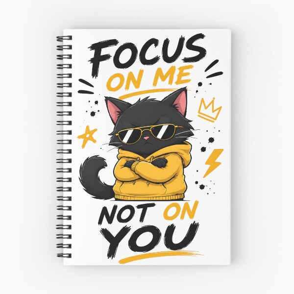 Item preview, Focus On Me Not On You - Cool Grumpy Black Cat  designed and sold by Jaideep Walia.