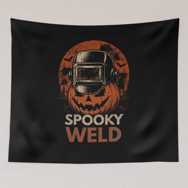 Item preview, Spooky Weld – Vintage Halloween Welder Pumpkin Design designed and sold by RusticMeadow.