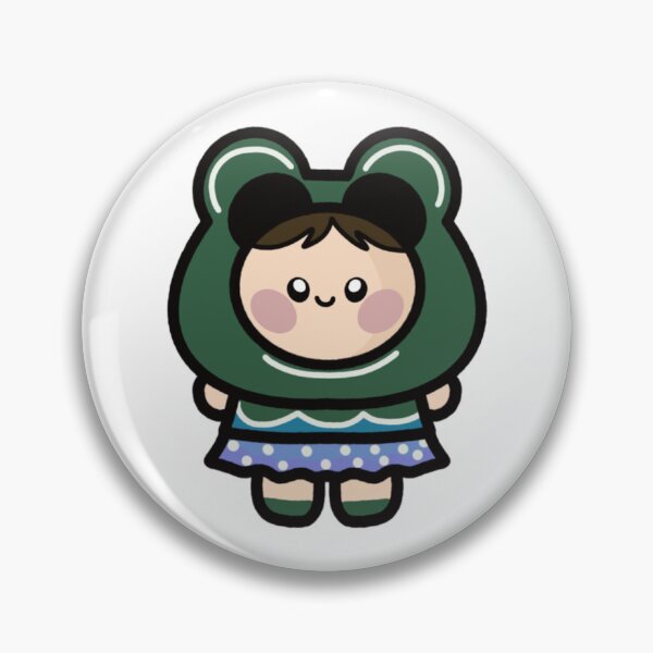 Item preview, Frog Costume Girl Cute Chibi Green Toad Hood Illustration designed and sold by TheTouchArt.