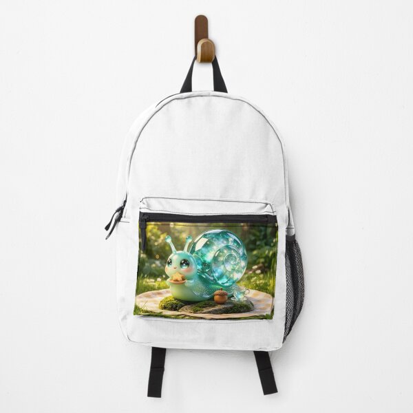 Item preview, Picnic in the Glade - Cute Emerald Snail Enjoying a Magical Snack designed and sold by ABYSSLAB.