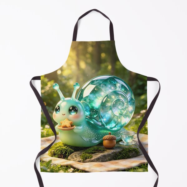 Item preview, Picnic in the Glade - Cute Emerald Snail Enjoying a Magical Snack designed and sold by ABYSSLAB.