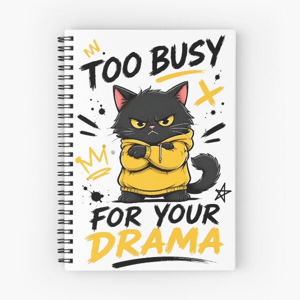 Item preview, Too Busy For Your Drama - Grumpy Black Cat in Hoodie designed and sold by Jaideep Walia.