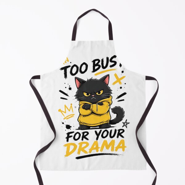 Item preview, Too Busy For Your Drama - Grumpy Black Cat in Hoodie designed and sold by Jaideep Walia.