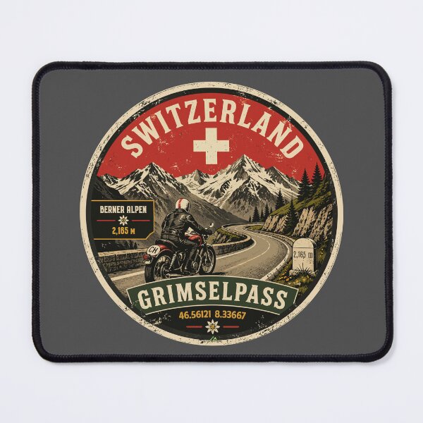 Item preview, Grimsel Pass Switzerland Grimselpass Motorcycle Cycle Sticker TShirt 11 designed and sold by OuterShellUK.